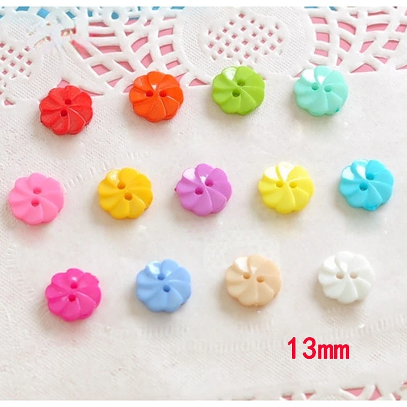 13mm Plastic Buttons 2-Holes Flower Decorate  sewing supplies  vintage buttons  buttons for clothing diy  accesorios de costura