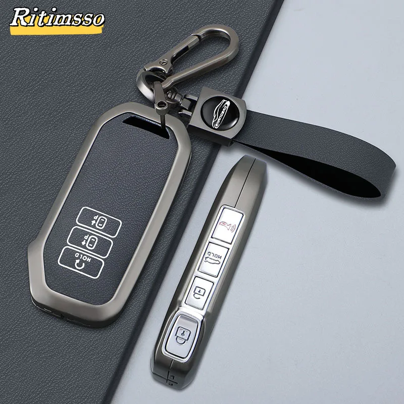 Metal Car Key Case Cover Shell For Kia 2022 Sportage 2023 Niro Hybrid 2021 Sorento MQ4 2022 EV6 GT-Line K8 V6 Fob Accessories