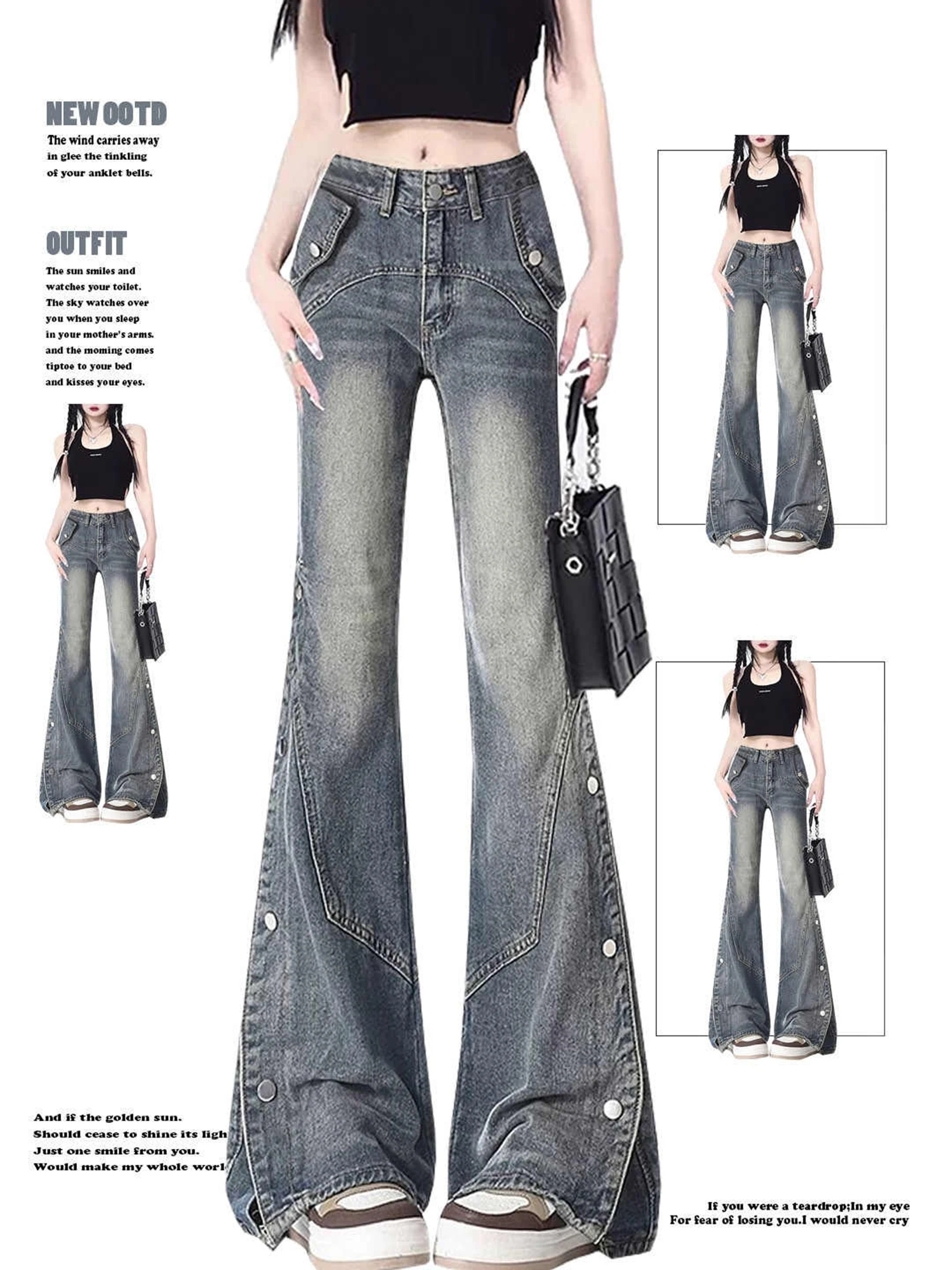 

Женские синие мешковатые рваные джинсы Y2k, винтажные джинсовые брюки в стиле Харадзюку, японский стиль 2000-х годов, джинсы в стиле гранж, брюки, одежда больших размеров 2025