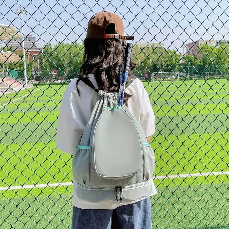 

Нейлоновый теннисный рюкзак большой емкости для пляжных тренировок на открытом воздухе, портативная спортивная сумка для ракеток для бадминтона