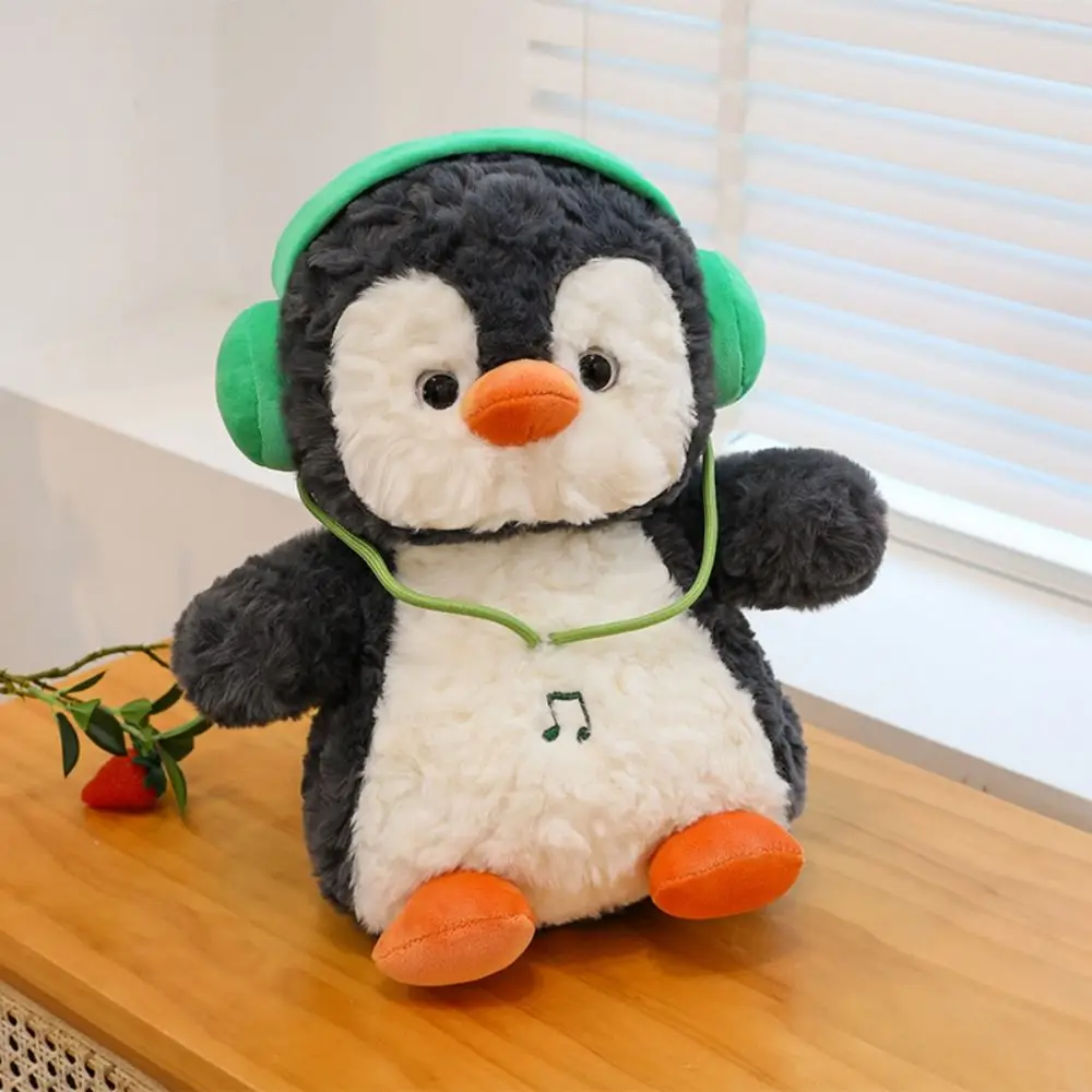 

PP Cotton Headphone Penguin Plush Toy Interactive Handmade Penguin Doll Stuffed Animals Fluffy Comfortable