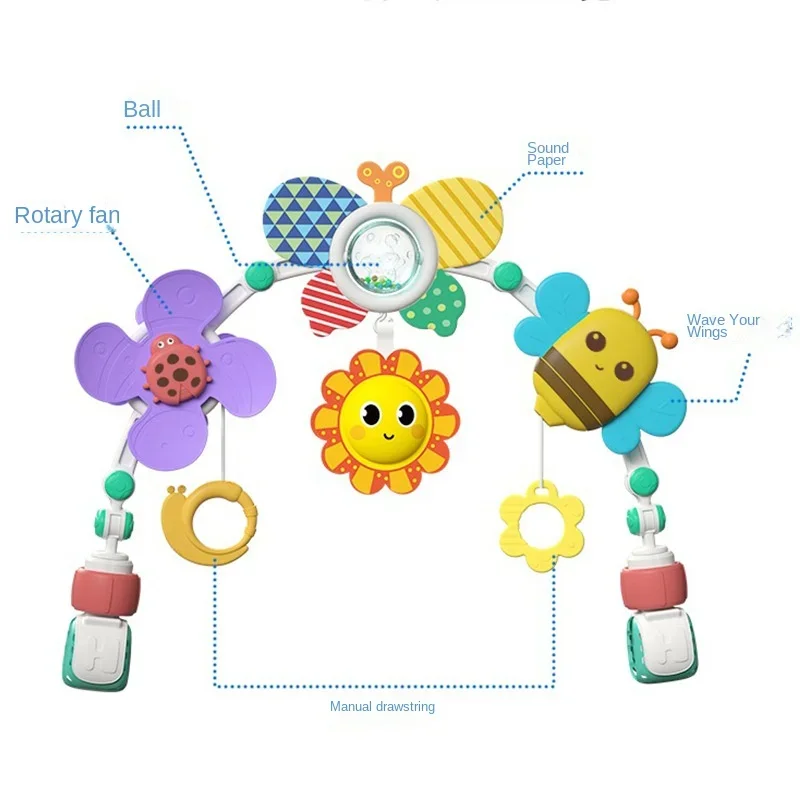 Sino de cama suspenso para recém-nascido, brinquedo do carro, assento de segurança, Acalmem o bebê, pingente educacional, transfronteiriço, atacado