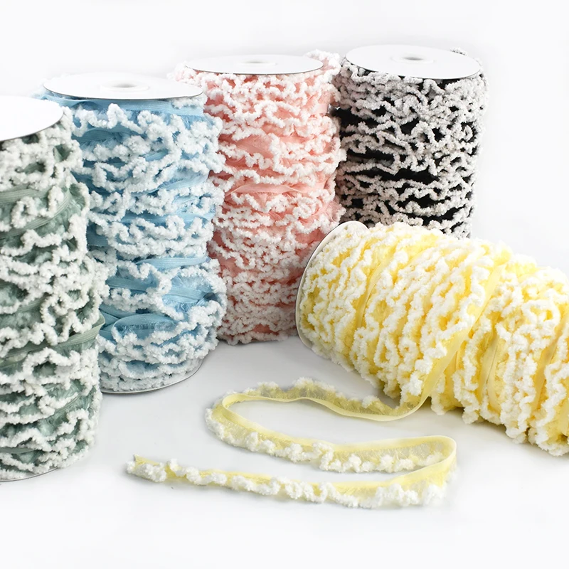 

10/20/30/50Yard 20mm Sewing Organza Ruffle Lace Trim Strap Waist Stretch Ribbon Bra Headdress Decor Elastic Band DIY Accessories