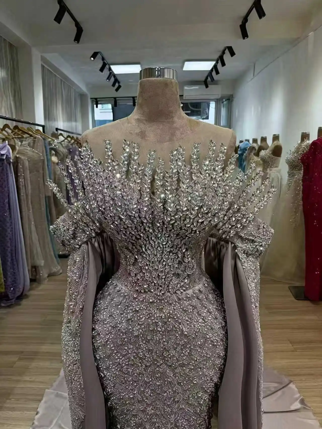 

Vintage Crystals Celebrity Dresses Mermaid Designer Special Evening Gowns Prom Dresses For Women Vestidos De Gala Customized