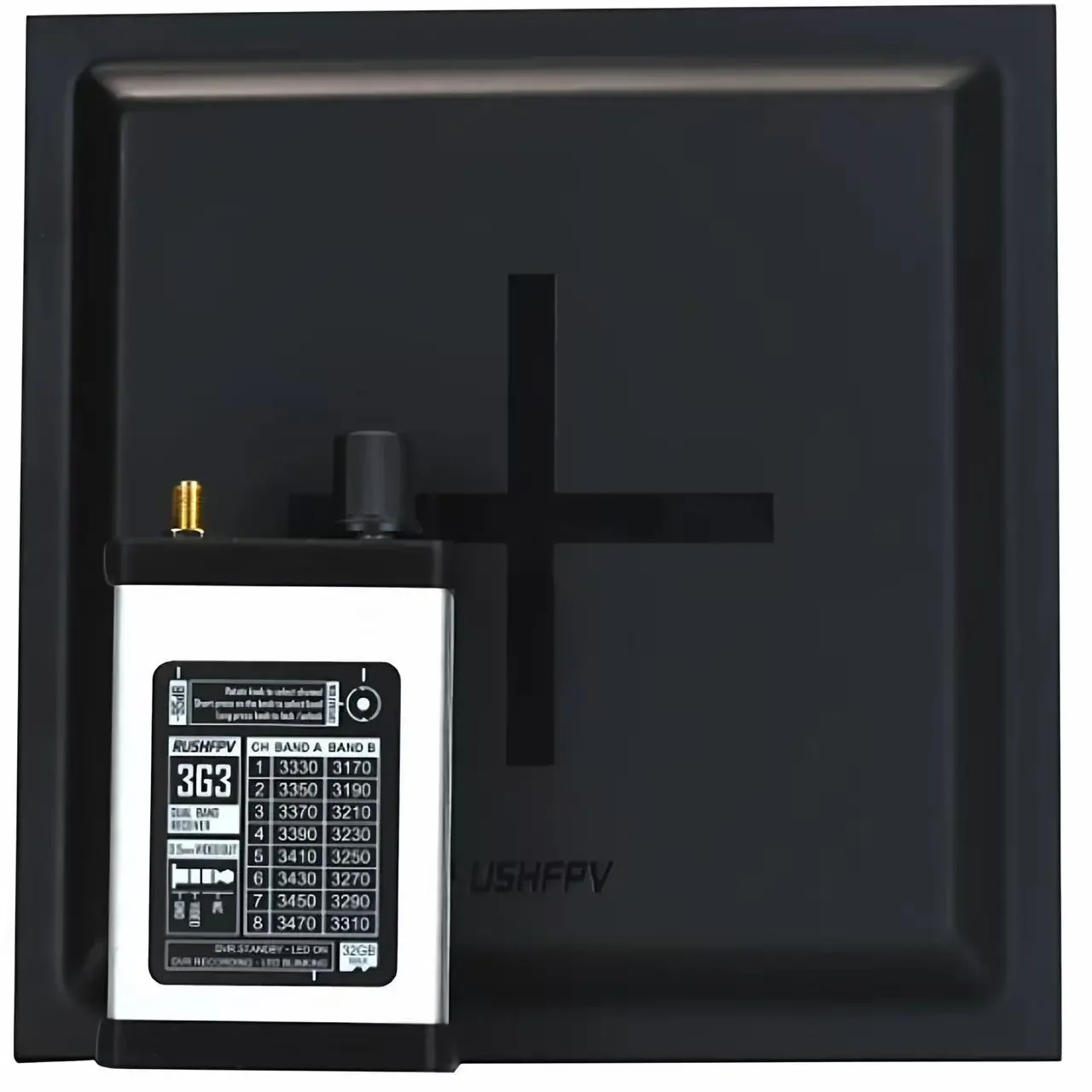 SmCprushfpv3.3G Image Transmission Receiving Module Without Card Recording +15.8DBi Flat Version Receiving Antenna