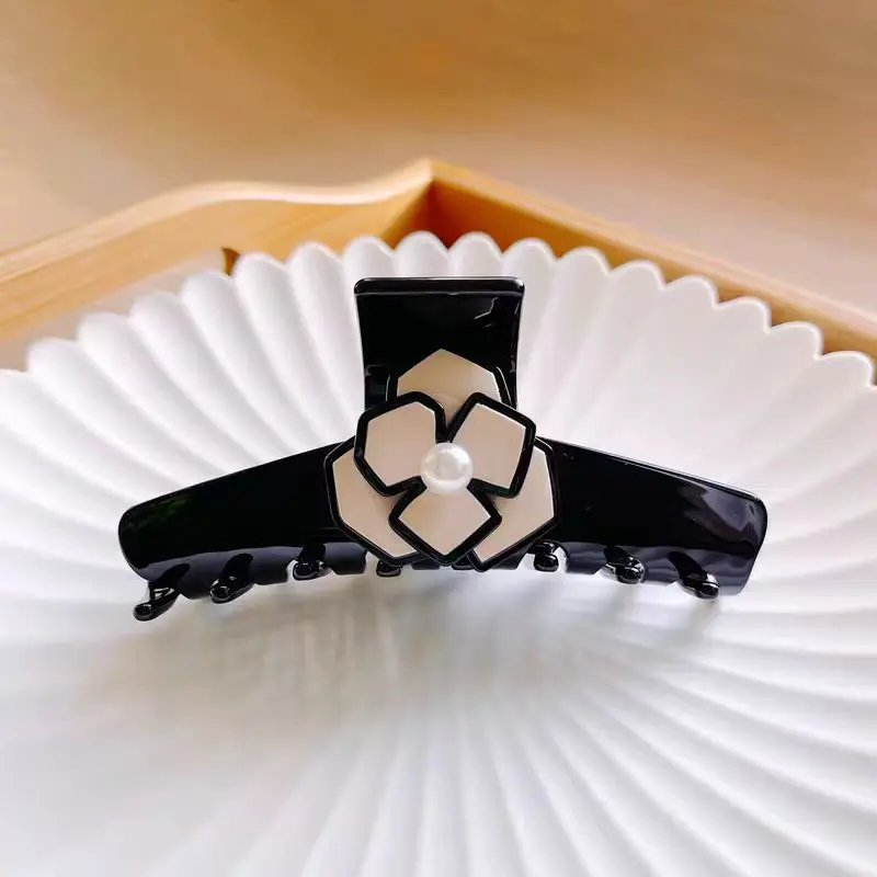 1 قطعة كاميليا التقاط كليب الفرنسية ثلاثي الأبعاد زهرة القرش كليب قرص كبير الشعر كامل التعادل الشعر التقاط كليب #2