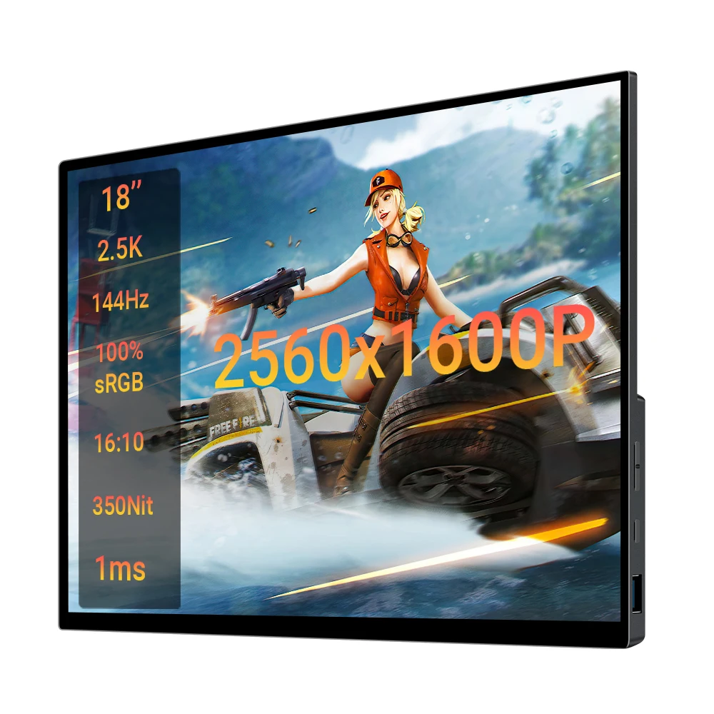 VCHANCE 18'' 2.5K 144Hz Portable Monitor WQXGA 2560X1600P External Gaming Display for Windows Computer Laptop Macbook Phones