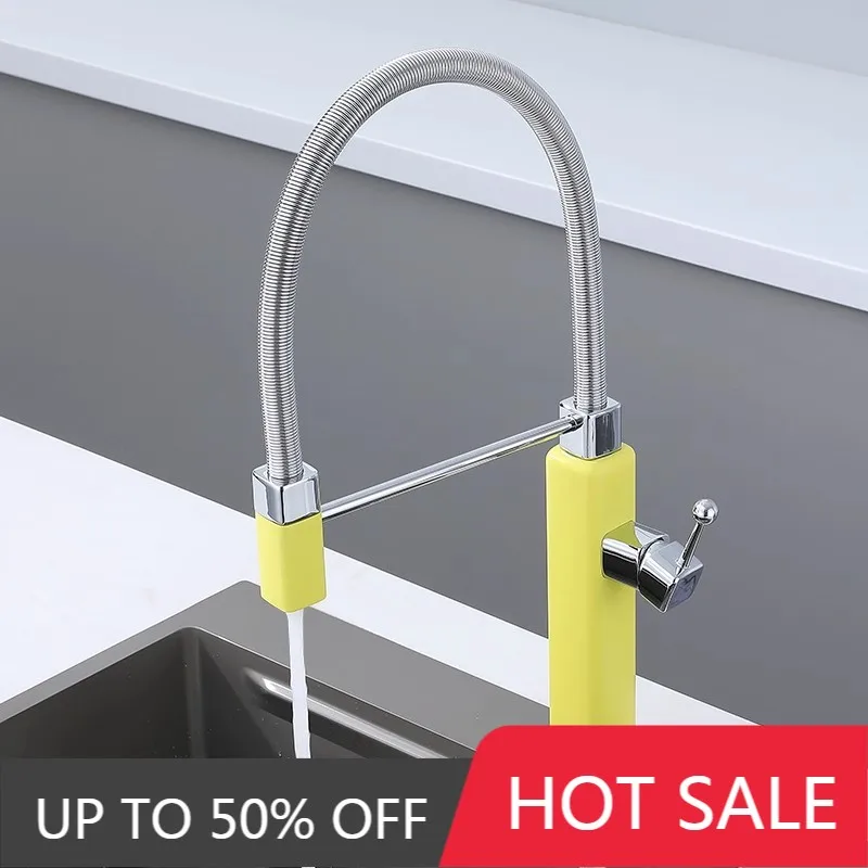 Red Pull Down Kitchen Faucets Brass Black Pull Out Sink Faucet Pull Out Sink Faucet Spring Spout Mixers Tap Hot Cold Water Crane