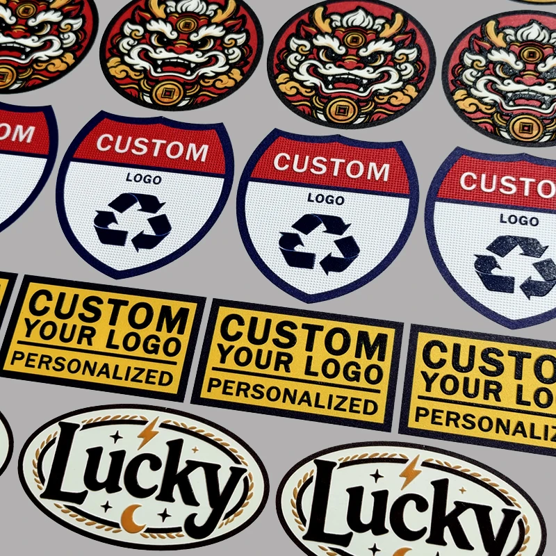 20pcs Custom TPU Logo Patch UV Flat Digital Printing 3D Relief Heat Transfer Stickers Badge Suitable for DIY Clothing Hats Bags