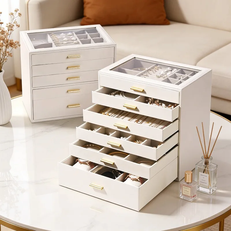 Multi Layer Large Capacity Jewelry Boxes Ring Necklace Earrings Antioxidant Storage Box Modern Luxury Jewelry Organizer Box