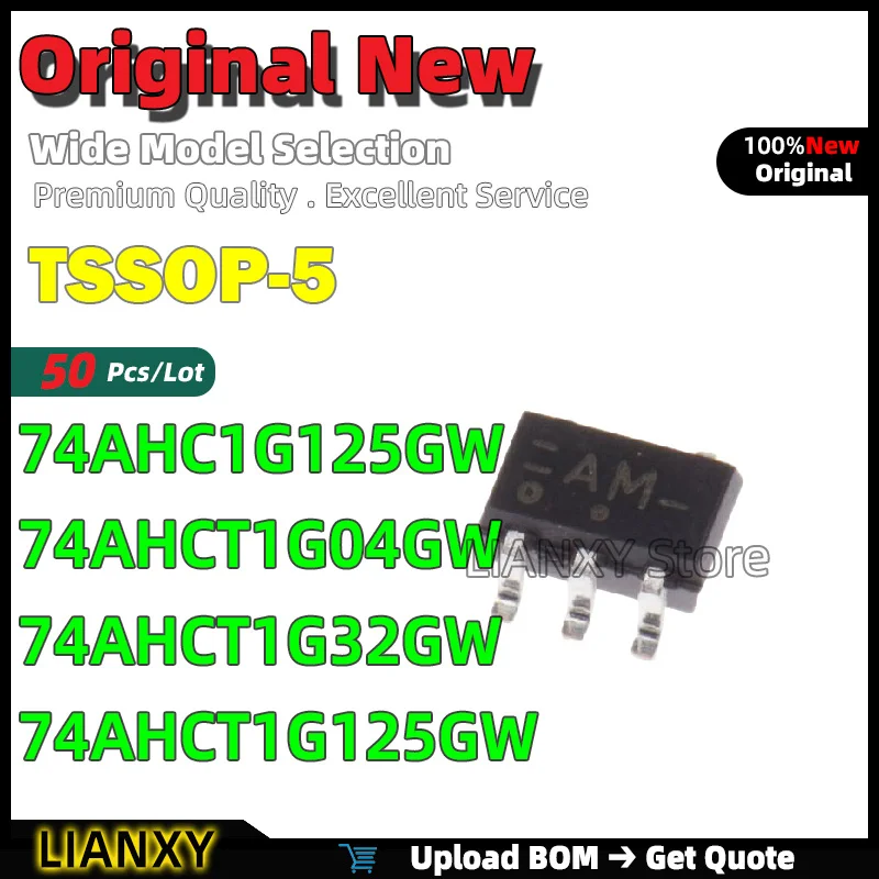 50pcs TSSOP-5 74AHC1G125GW 74AHCT1G04GW 74AHCT1G32GW 74AHCT1G125GW Buffer New Original
