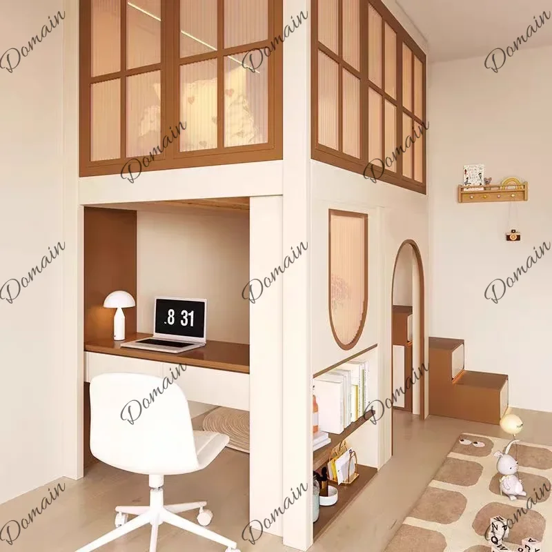 XY Guardrail Loft Design Modern Style Children Beds Playpen Single Camas Infantiles Furniture Home White Double Decker Kids Beds