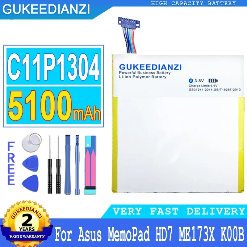 

Аккумулятор GUKEEDIANZI C11P1304 для Asus Memo Pad HD 7 Me173x K00b HD7 ME173 K00U ME180A K00L, аккумулятор большой мощности, 5100 мАч