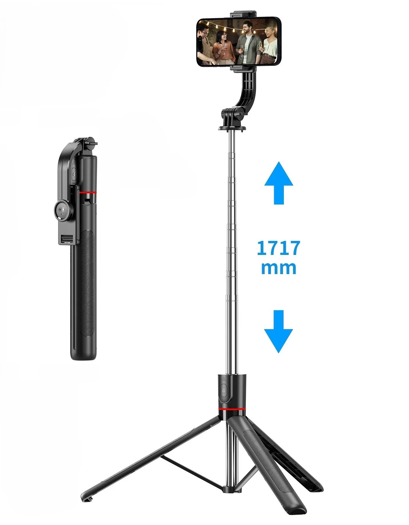 Removable stainless steel multi-function Bluetooth remote control selfie stick tripod mobile phone holder expandable anti-shake