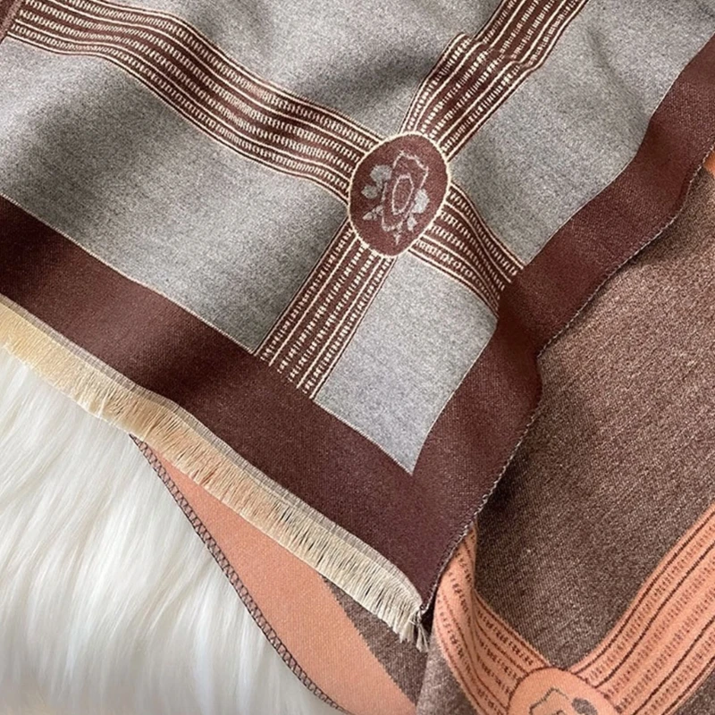 estilo lenço inverno lenço correspondência cores doce falso pashmina cachecol à prova