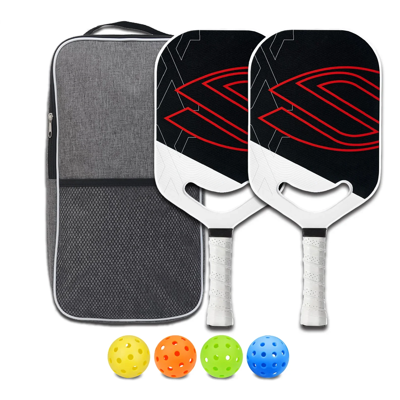 Wholesale Pickleball Paddle Racket Set Of 2 Carbon Fiber Tiny Surface Pickleball Single Paddles,Honeycomb Core