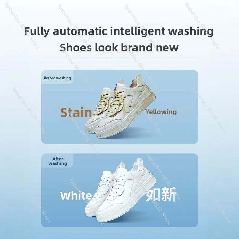 Fully Automatic Shoe Washer Machine 3-in-1 Wash Dry Disinfect for Home Dormitory Compact Design
