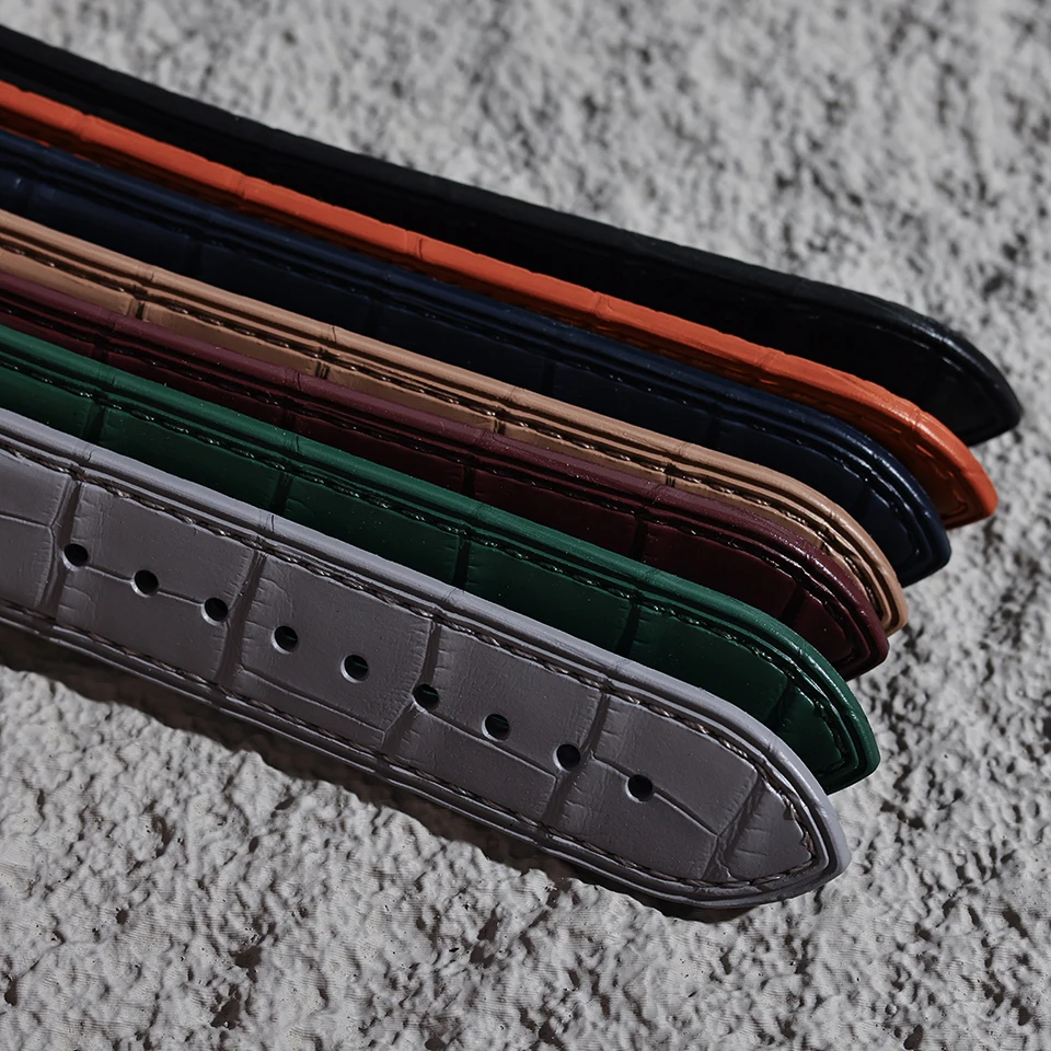 Großhandel Kunstleder-Uhrenarmbänder mit Krokodilmuster 20mm 22mm Wasserdichtes Sport-Fluorkautschuk-Uhrenarmband für Omega – Detail 4