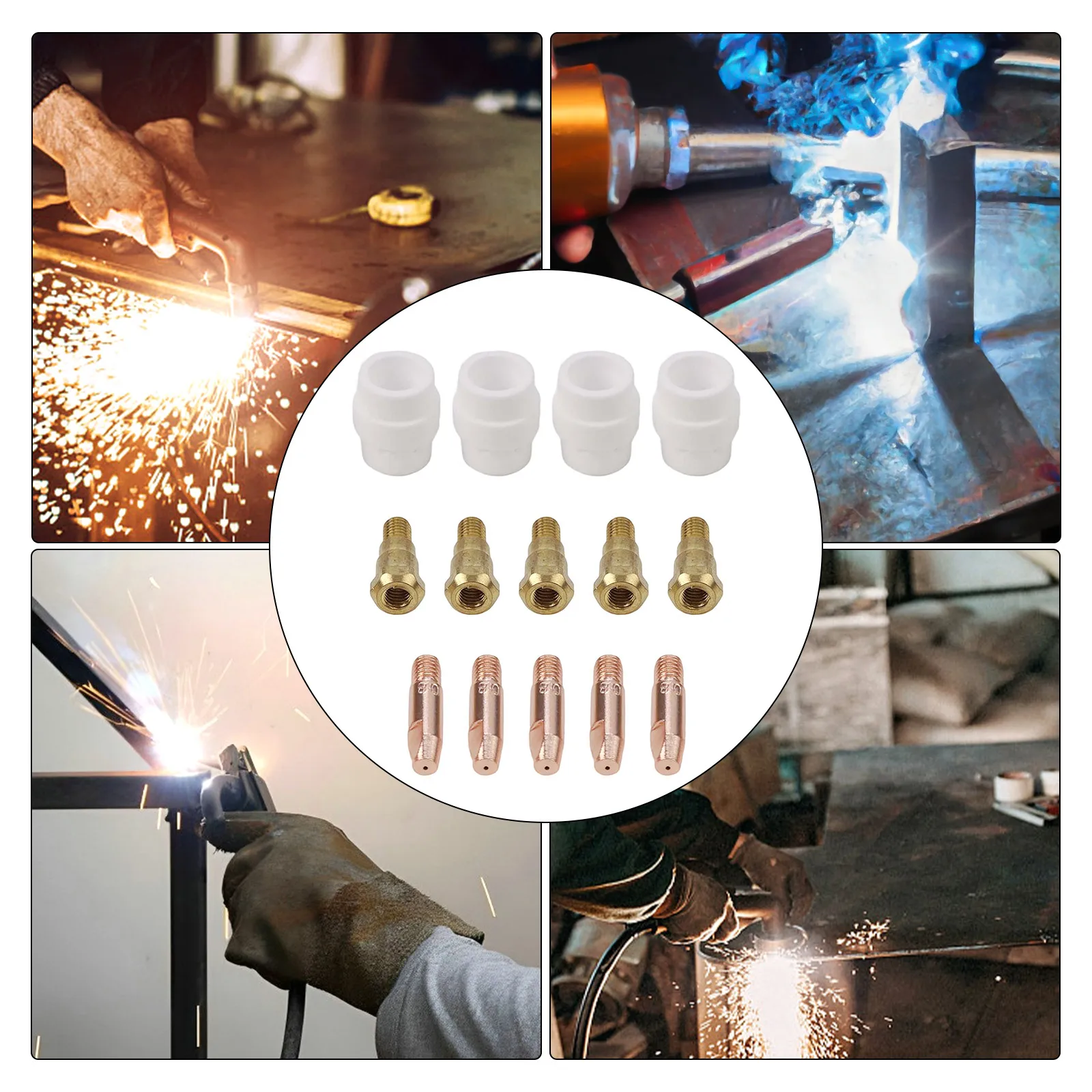 

Welding Tools Contact Tip Welding Torch 0.8mm Contact Tip Easy Installation Gas Diffuser Tip Holder Metalworking