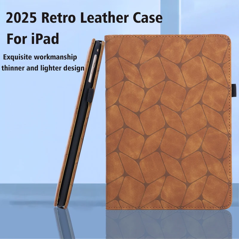 

Smart Case for iPad Air 11 inch M2 M3 2025 2024 A16 11th Air 5th 4th Gen Pro11 2018-2022 iPad 10th 9th 9.7'' Retro Leather Cover