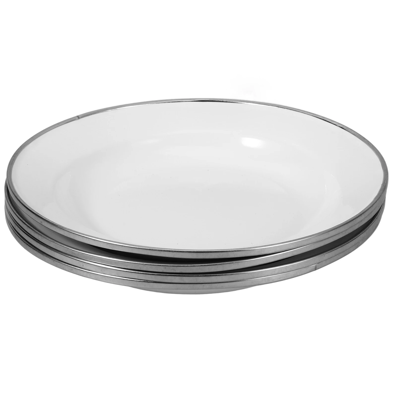

4pcs Enamel Serving Plates Vintage Style Thicken Kitchen Plate For Home Bakery Restaurant Food Storage Fruit Vegetables Dish