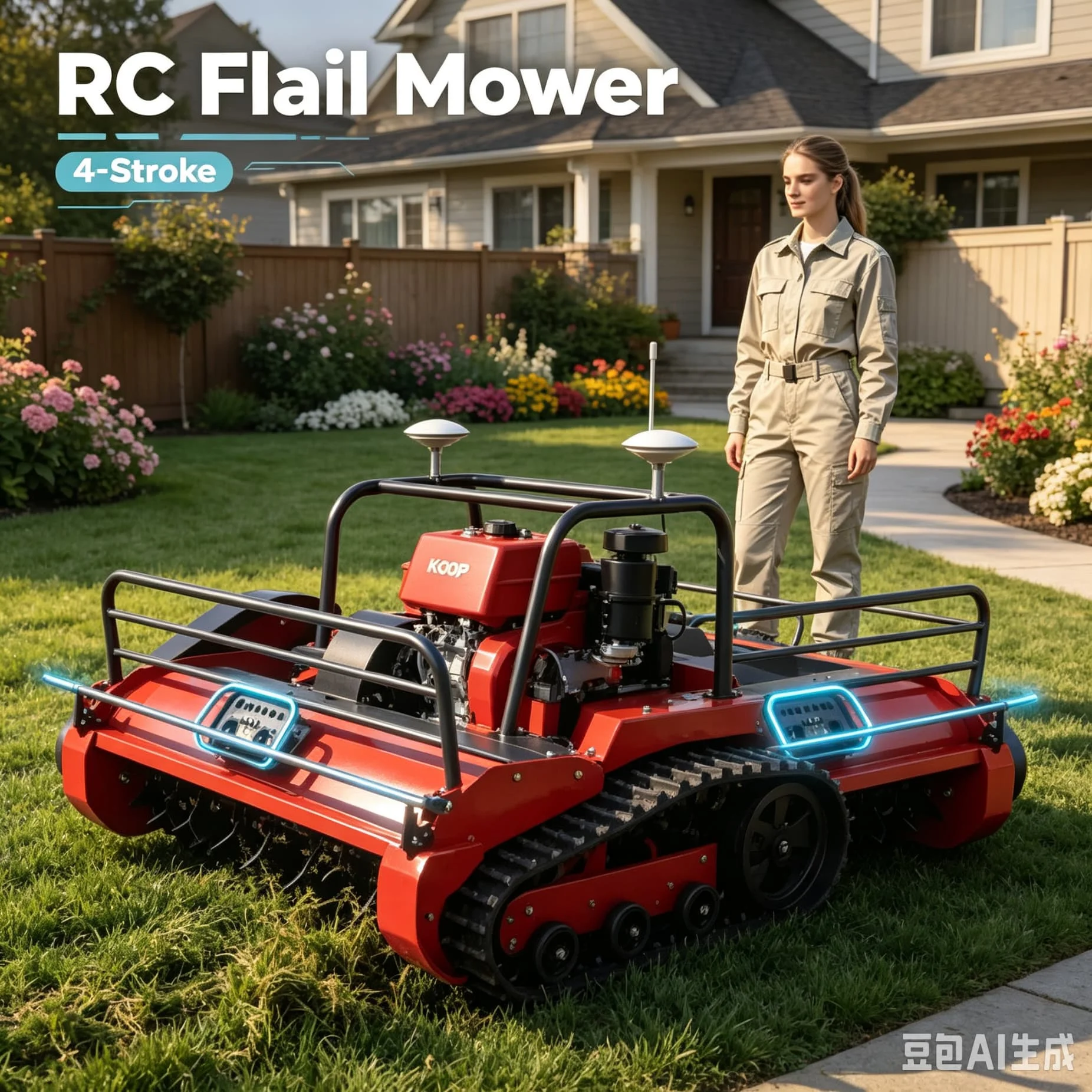 Customized Sloped Vineyard Plantation robot Radio Control Crawler Mower, crawler radio control mower for vineyard sloped rows