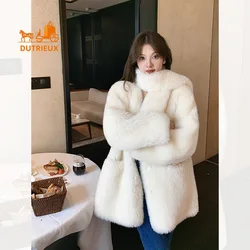 Nuovo stile sciarpa autunno e inverno Toka pelliccia integrata lana di agnello vera pelliccia cappotto caldo Shearling di pecora medio e lungo da donna