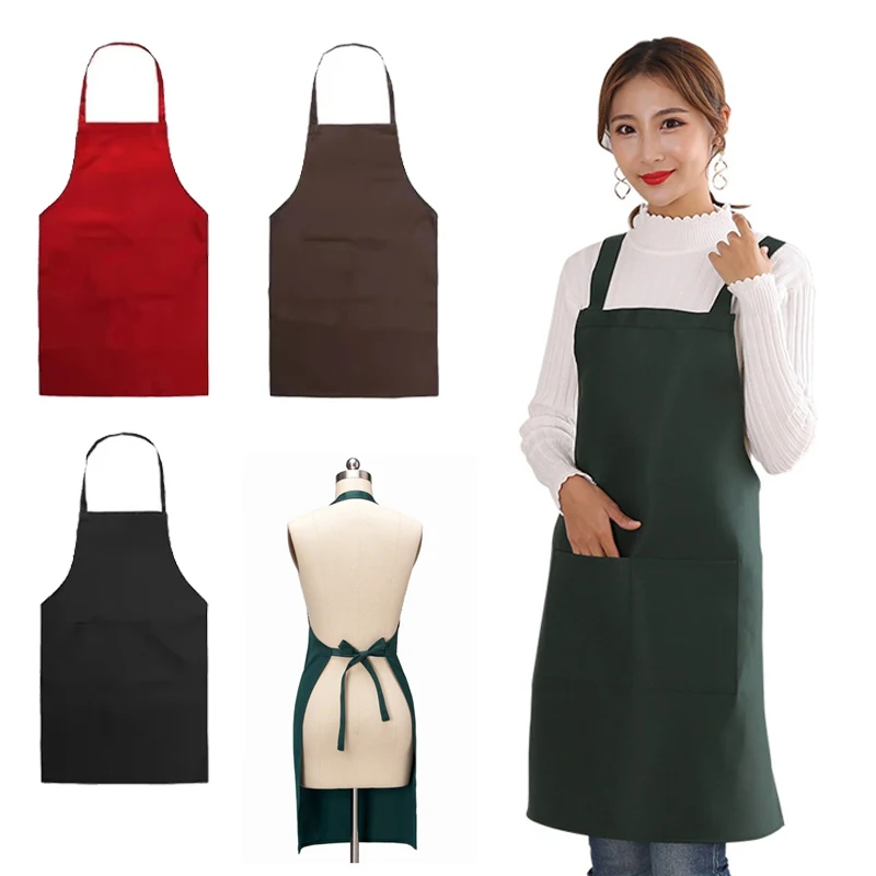 

Personalized Women's Kitchen Apron for Woman Men Chef Work Apron for Grill Restaurant Bar Cafes Beauty Nails Studios Logo Design