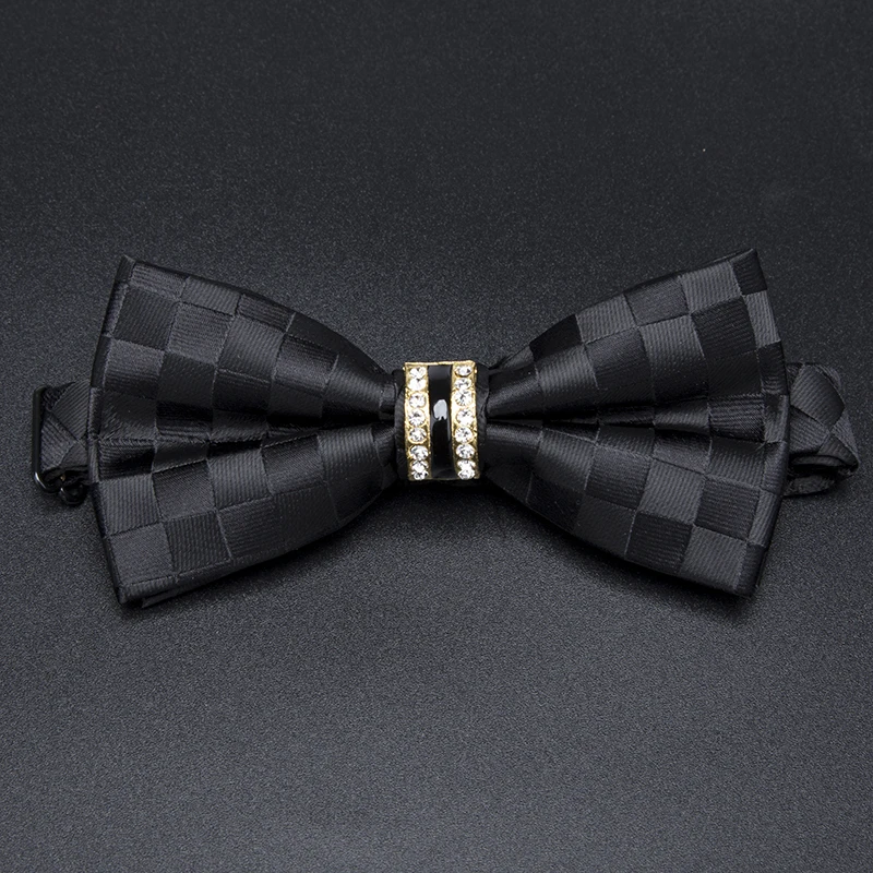 Men\'s Stripe Luxury Bowtie Necktie Formal Business Wedding Party Black Bow Tie Male Dress Shirt Accessories Gifts for Men Ties