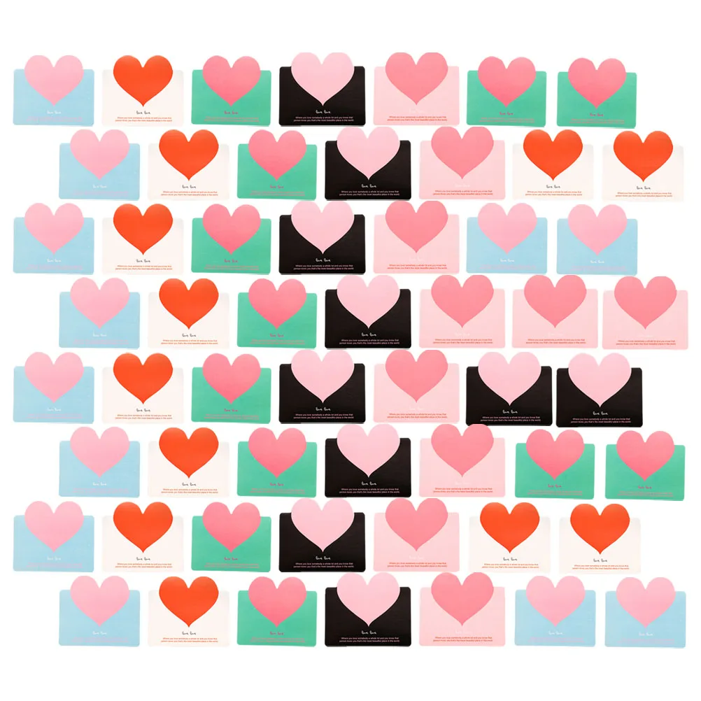 

100pcs Heart Shaped Greeting Cards Blank Message Card Love Birthday Gift Paper Blessing Note Valentine Party Supplies