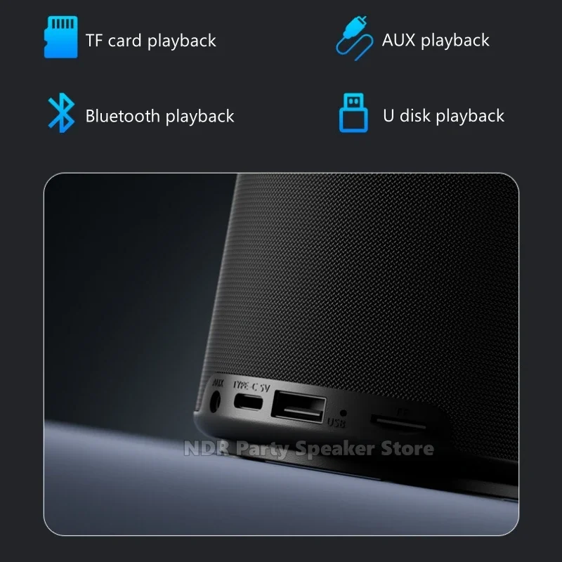 Minialtavoces portátiles BT5.3, inalámbricos por Bluetooth, RGB, con sonido estéreo, soporte para graves, tarjeta TF/Aux/reproducción USB, Caixa De Som