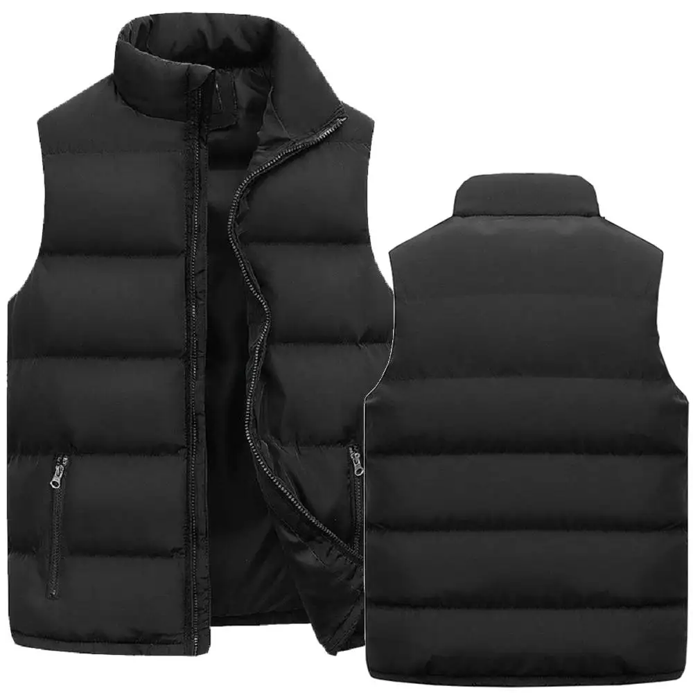 Mens Turtleneck Vest Warm Casual Zipper Solid Down Feather Waistcoat Gilet Men Jacket Sleeveless Down Vest M-6XL