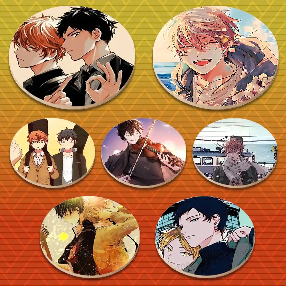 G-GIVEN Comics Round Wooden Coasters Heat-Resistant Anti-slip for Drinks Tea,Coffee Home Decor Gift