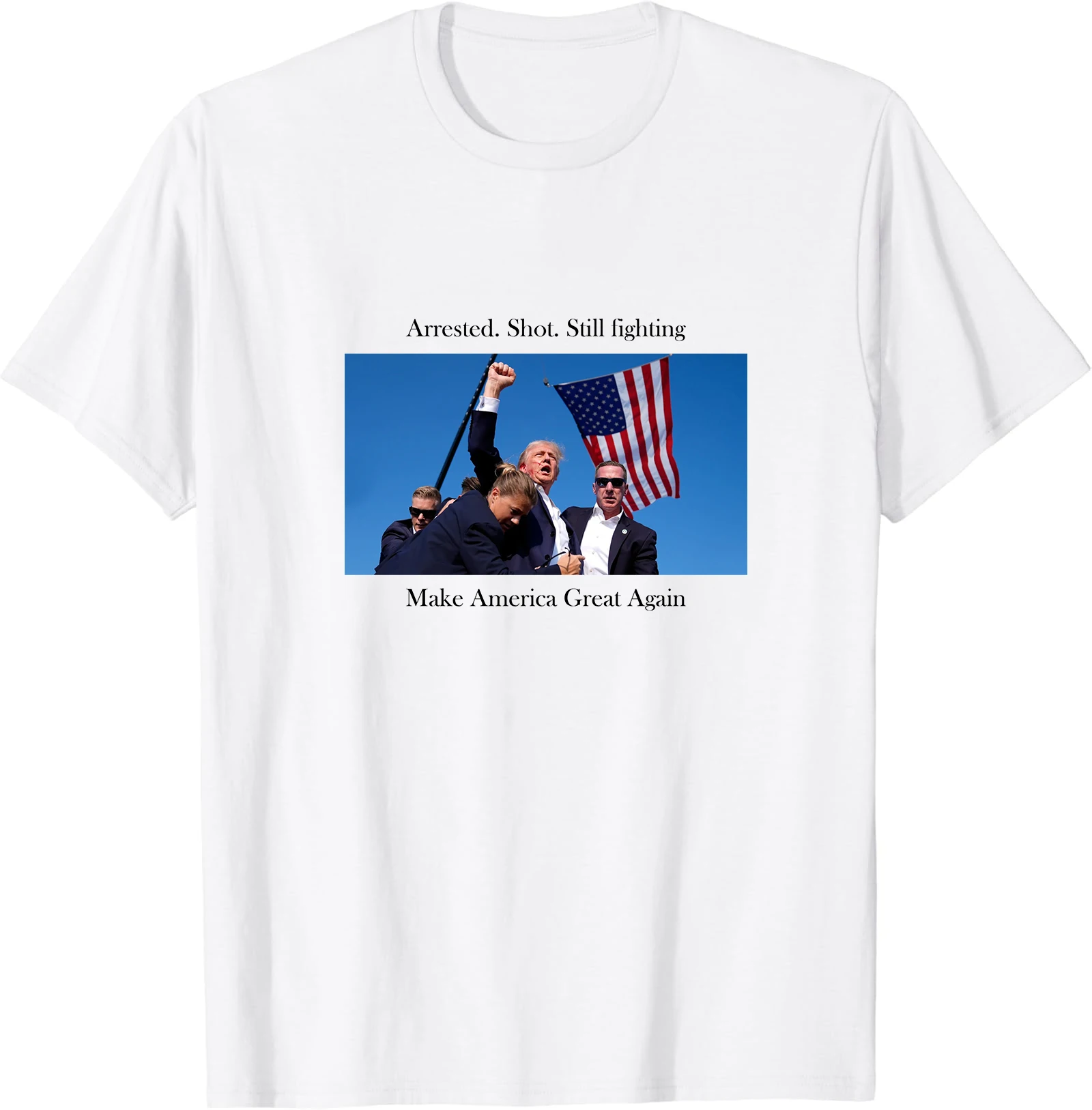 Donald Trump Shooting incident Cotton T-shirt Donald Trump Supporter Printing T-Shirt Fashion Cotton Casual Mens T-Shirt