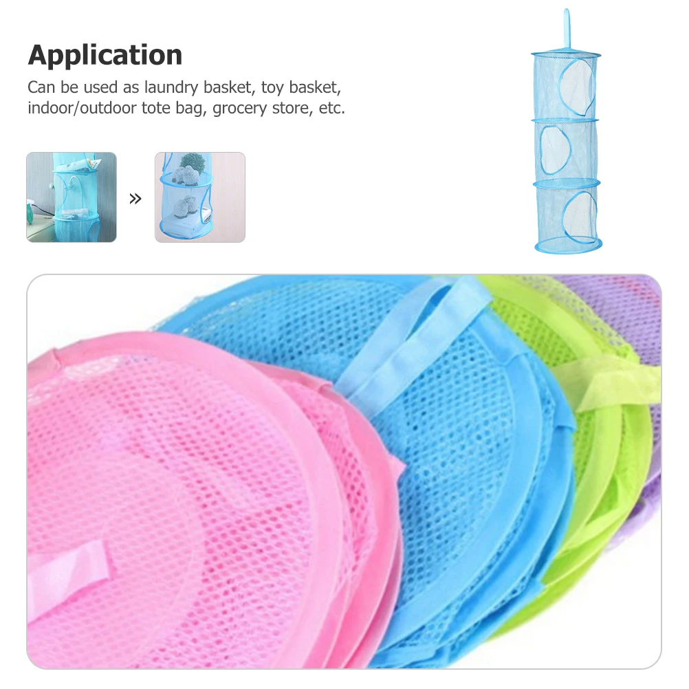

Hanging Storage Multi-layer Wardrobe Large Capacity Reusable Mesh Cage Laundry Basket Clothes Organizer Organizer