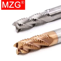 MZG 3 4 Flute HRC55 Roughing End Mill Solid Carbide Milling Cutter 4mm-16mm Shank Woodworking Sloting CNC Spiral Bit End Mill