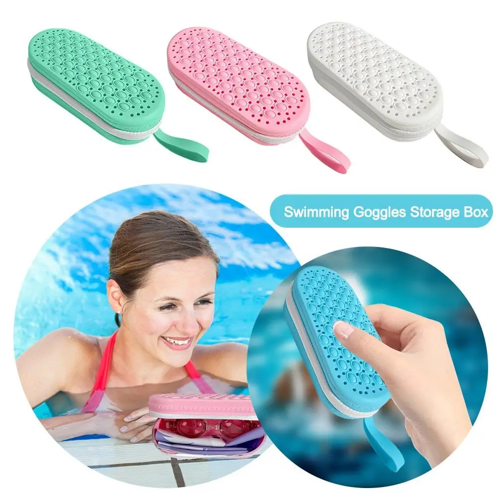 

Silicone Swimming Goggles Storage Box Soft Protective Cover Reading Eyewear Case Eye Wear Accessories Breathable