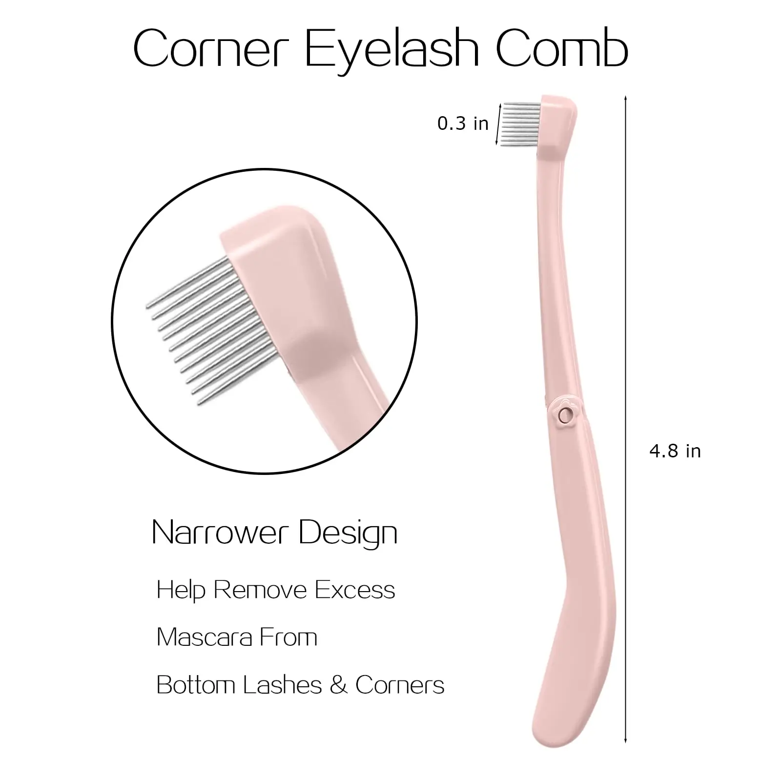 2Pcs Eyelash Tools Set Stainless Steel Comb with Semi-Circular Teeth And Mascara Applicator Brush for Precise Eyelash Grooming