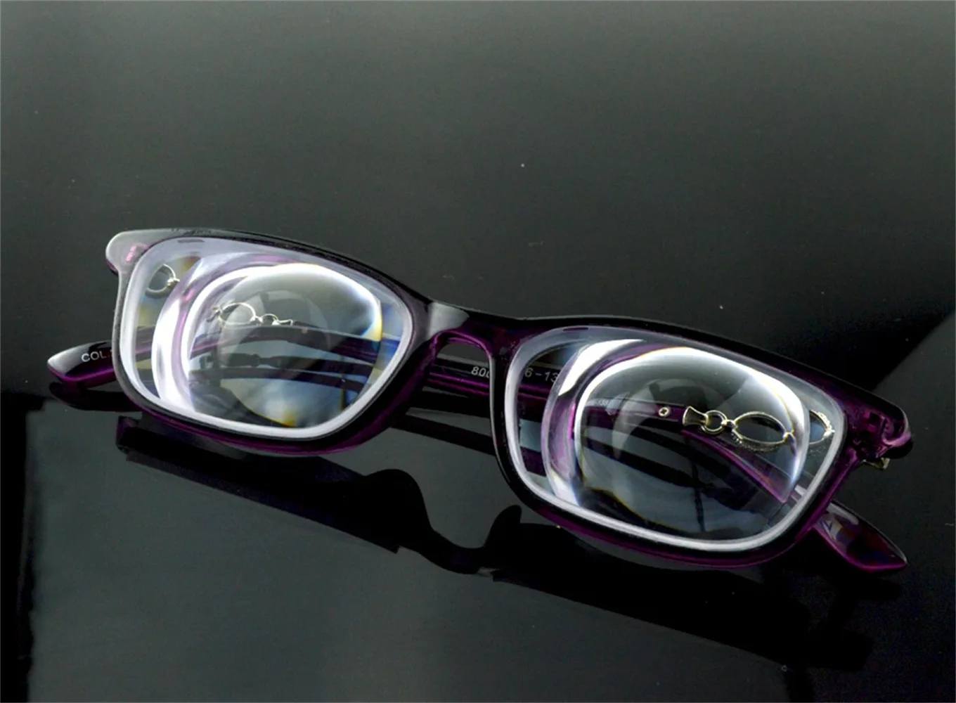 Frame High Myopia Myodisc Glasses Purple Women Frame Material Pattern Type Tr90 Frame Low Vision Aid -17D PD64