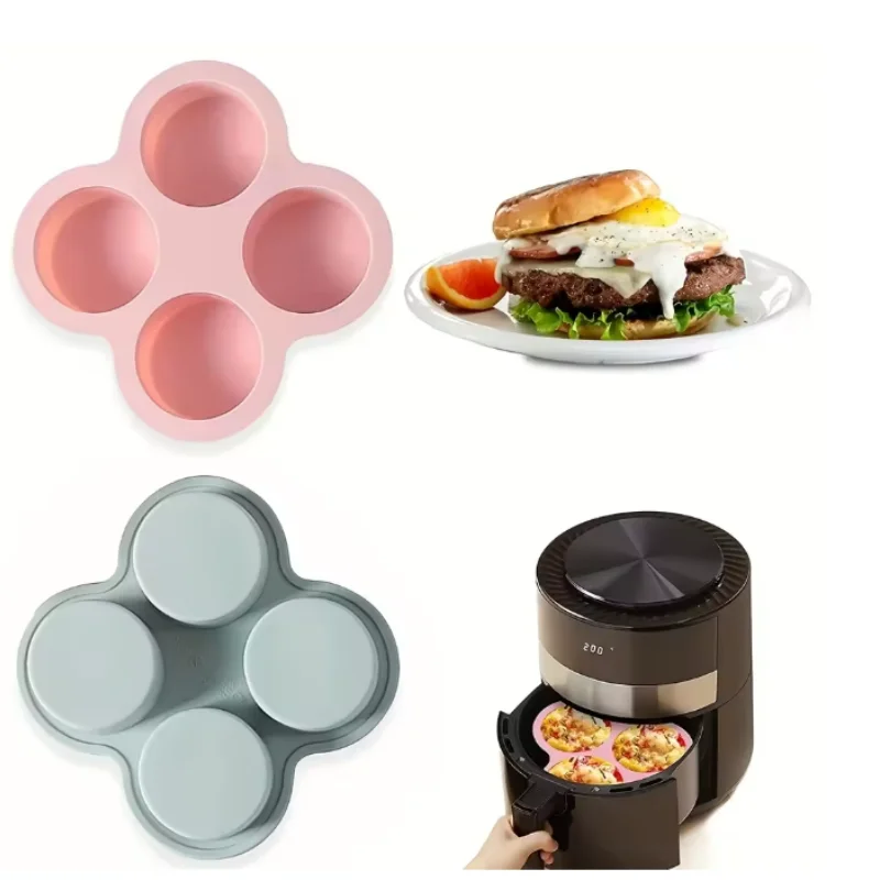 Moule à œufs réutilisable en Silicone pour friteuse à Air, moules à Cupcake antiadhésifs pour four grille-pain à Air, accessoires de friteuse à Air pour la cuisson, 1 pièce