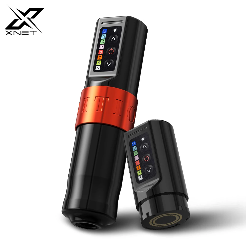 XNET FLUX Penna per macchinetta per tatuaggi wireless professionale Forte motore coreless Batteria al litio da 2400 mAh per tatuatore