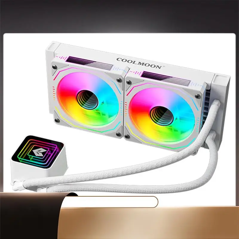 

X64A-COOLMOON 240 Water Cooled Radiator All-In-One For Desktop Computer Pwm Temperature Controlled Argb Cooling Fan CPU Radiator