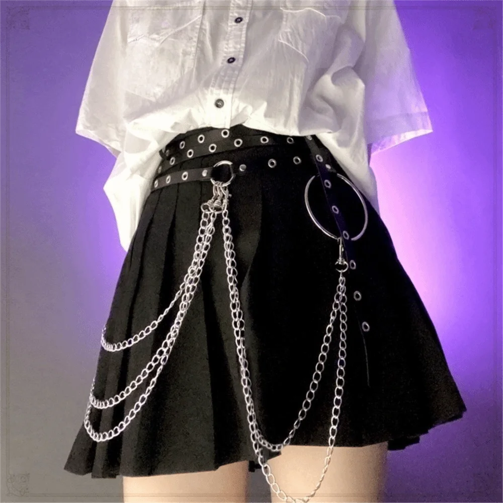 

Personality Multi-layer Women Waist Belt Extended JK PU Leather Belt Gothic Punk Dress Waist Chain Women