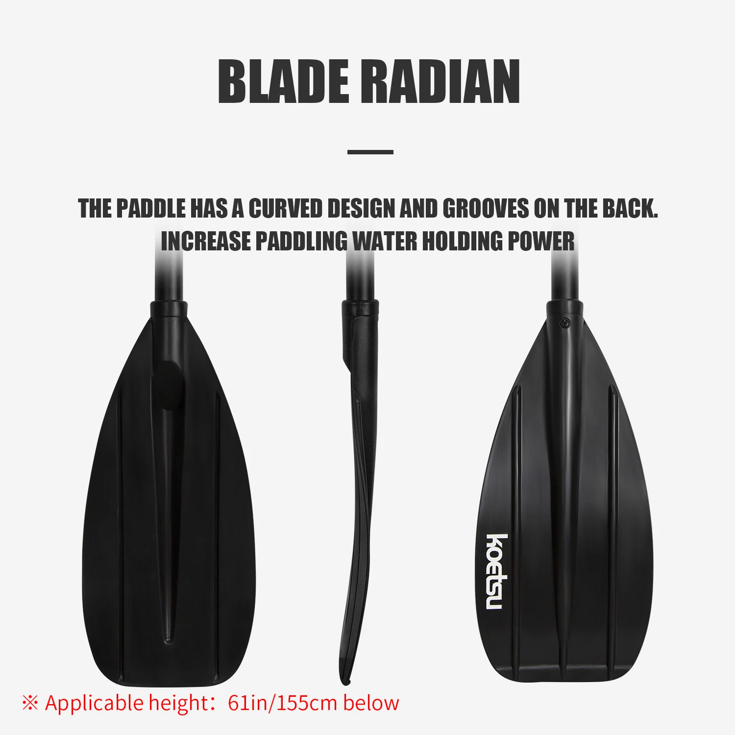 Dwugłowe wiosło kajakowe KOETSU ze stopu aluminium - odpowiednie do kajaków, kajaków i desek wiosłowych Akcesoria