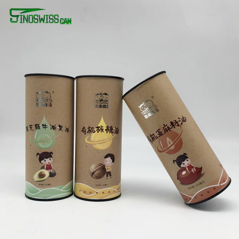 10 00piece.Custom.Custom Kraft Paper Tube Round Box Packaging with Food Grade aluminum Foil Linner