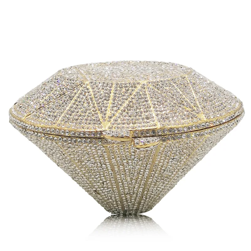 

Сумка для ужина, инкрустированная бриллиантами, ромбовидный банкетный клатч, полная бриллиантовой цепочки, вечерняя сумочка, вечерние сумки Bolsa Feminina