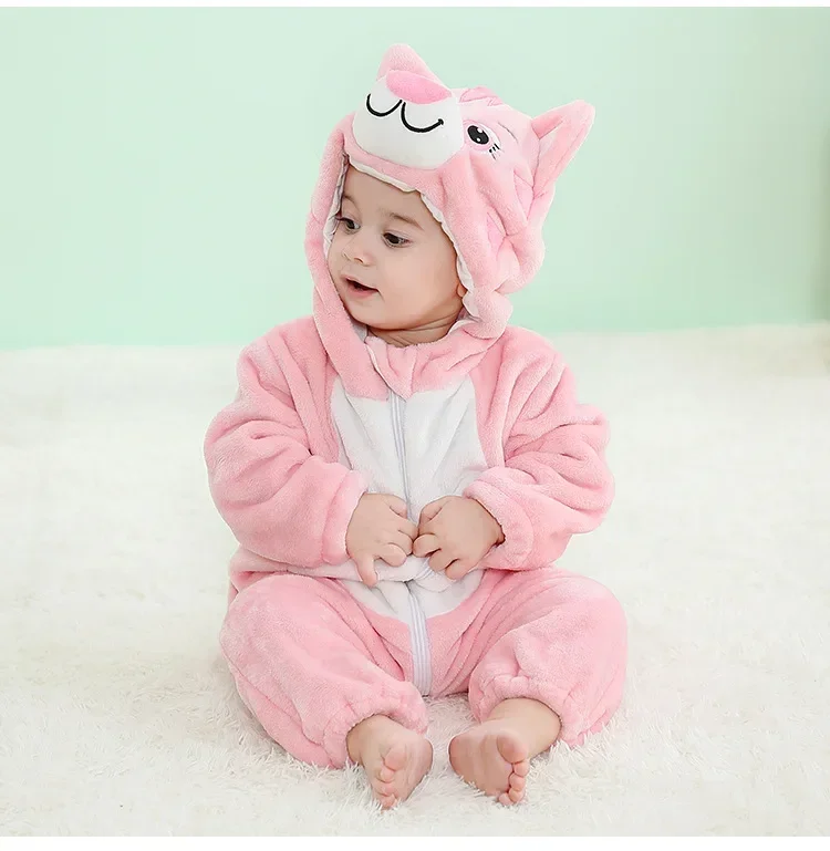 Neue Baby Overalls Kinder Tier Koala Zebra Hamster Cosplay Growings Kostüm Kleinkind Winter Flanell Overalls Halloween Cosplay