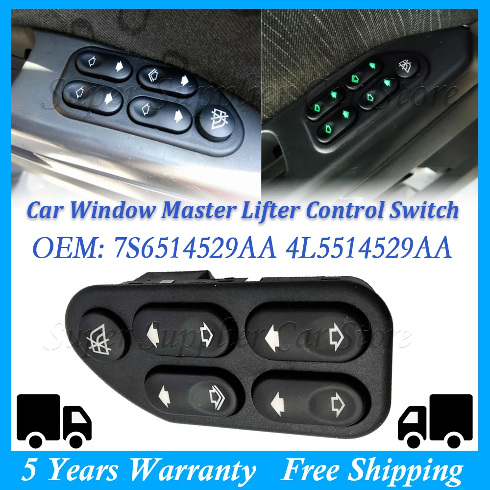Interruptor de control de ventana de coche para Ford Ranger Fiesta Ecosport 2004-2008 Mitsubishi Space Star DA 1995-2006 7S6514529AA 4L5514529AA