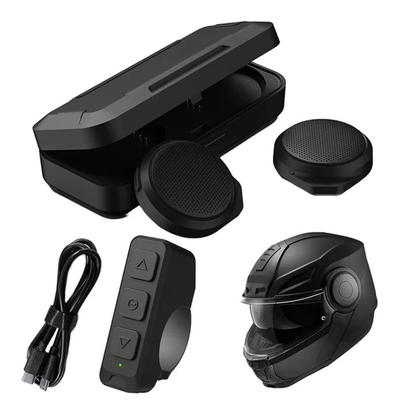 A48R-Motorcycle Helmet Bluetooth Headset, Sking Earphone, Noise Cancellation Stereo Music Automatic Answering, High Sound