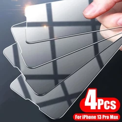 4PCS 풀 커버 강화 유리 iPhone 11 12 13 14 15 PRO MAX 화면 보호기 iPhone 7 8 Plus XR XS MAX 유리 보호
